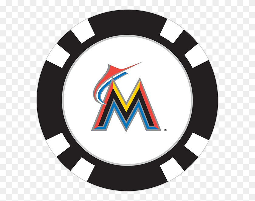 600x602 Marlins De Miami Marcador De Bola De Fichas De Póquer - Logo De Los Marlins De Miami Png