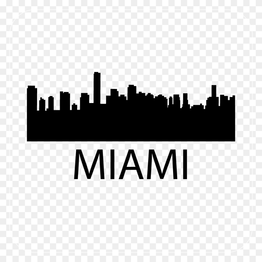 1052x1052 Miami Skyline Decal - Houston Skyline PNG