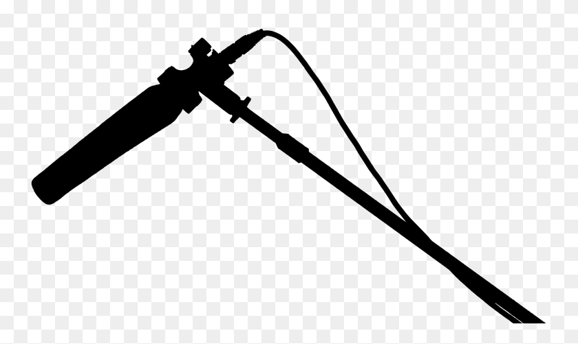 2000x1132 Mic On Boom - Microphone Silhouette PNG
