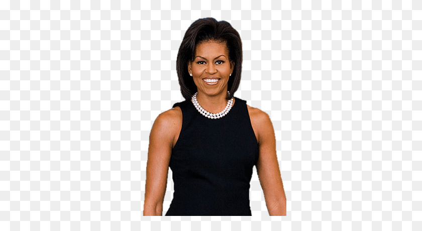 300x400 Michelle Obama Con Perla Sin Cuello Png