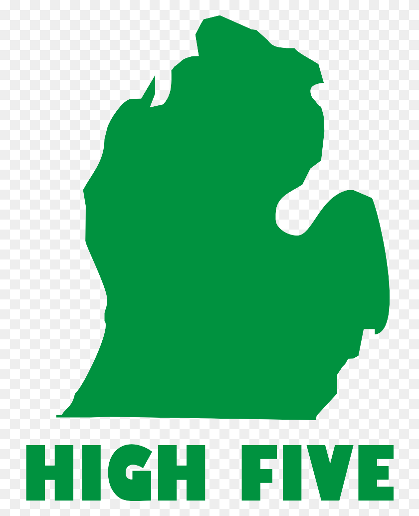 738x974 Michigan High Five Shirt - State Of Michigan Clip Art