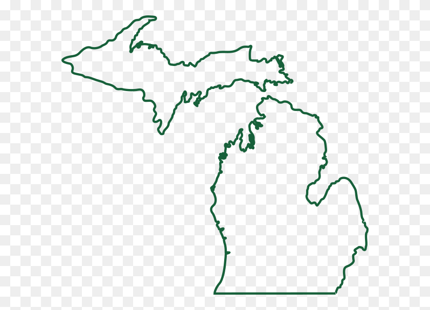 600x546 Michigan Map Outline Clip Art - Michigan Outline PNG