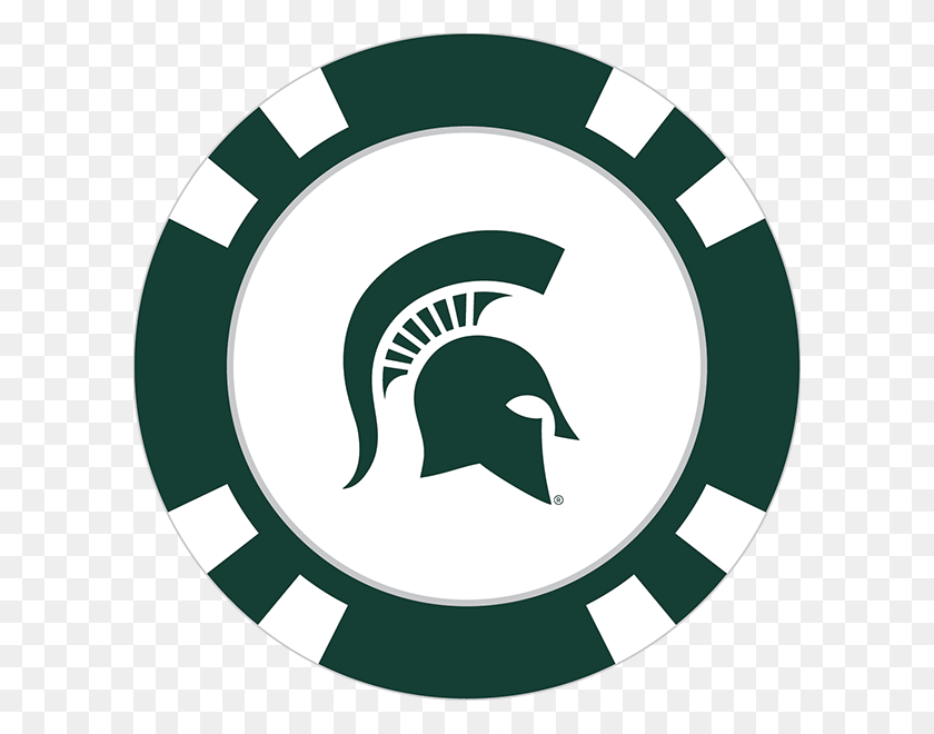 600x600 Michigan State Spartans Poker Chip Ball Marker - Michigan State Clip Art