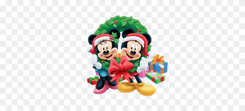 320x320 Mickey And Minnie Christmas Clipart - Minnie Mouse Christmas Clipart