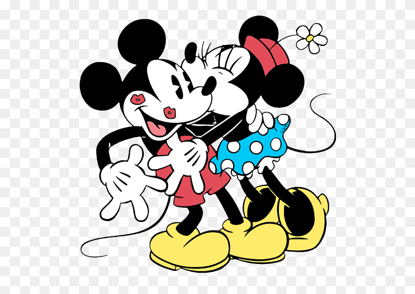 522x536 Mickey And Minnie Mouse Kissing Clipart - Minnie PNG