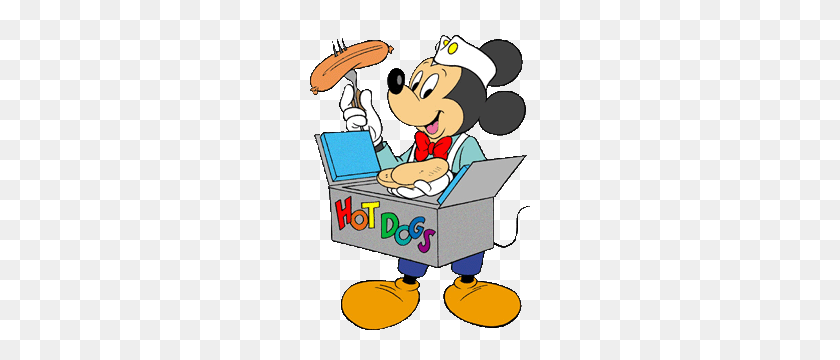 221x300 Mickey Haciendo Un Gran Trabajo Vendiendo Perritos Calientes My Pal Mickey - Clipart De Graduación De Disney