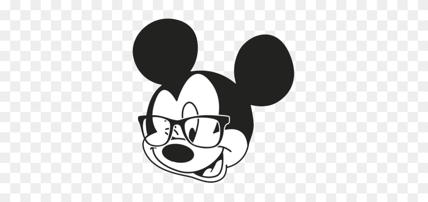 332x337 Mickey Cara De Gafas Descubiertas - Cabeza De Mickey Mouse Png