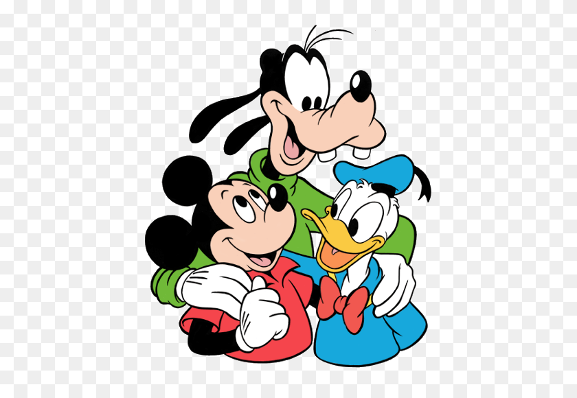 443x520 Mickey, Goofy And Donald Mickey Mouse Mickey Mouse - Mickey Mouse Cruise Clipart