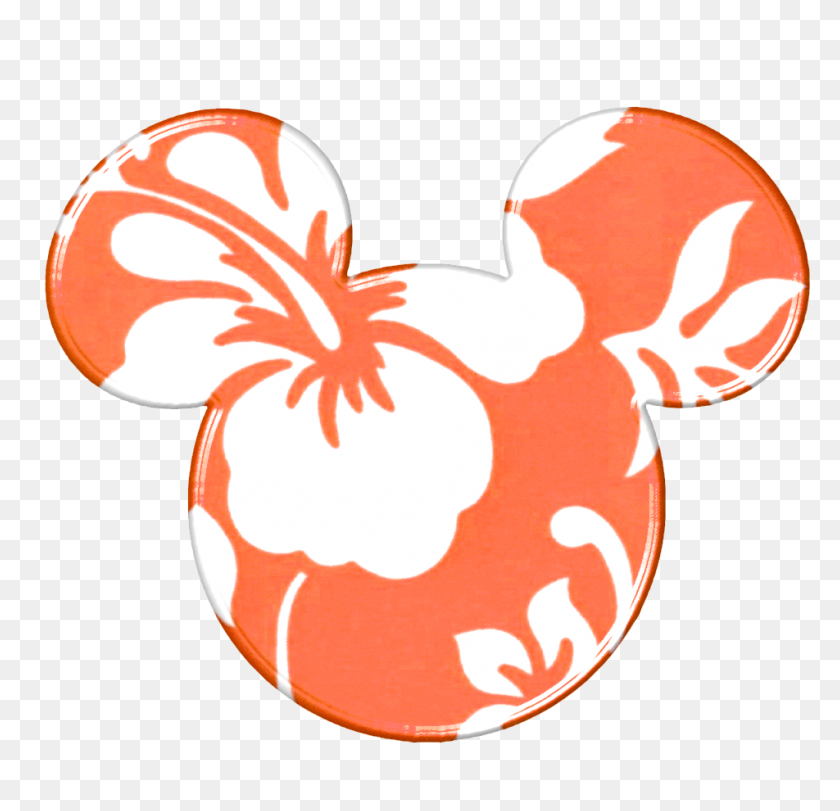 952x917 Cabezas De Mickey Estilo Hawaiano De Disney Arte De Mickey - Disney Orejas De Imágenes Prediseñadas