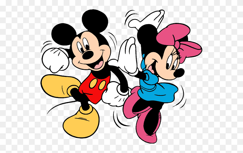 565x468 Mickey Mouse And Minnie Mouse Clipart - Minnie Mouse Clipart Black And White