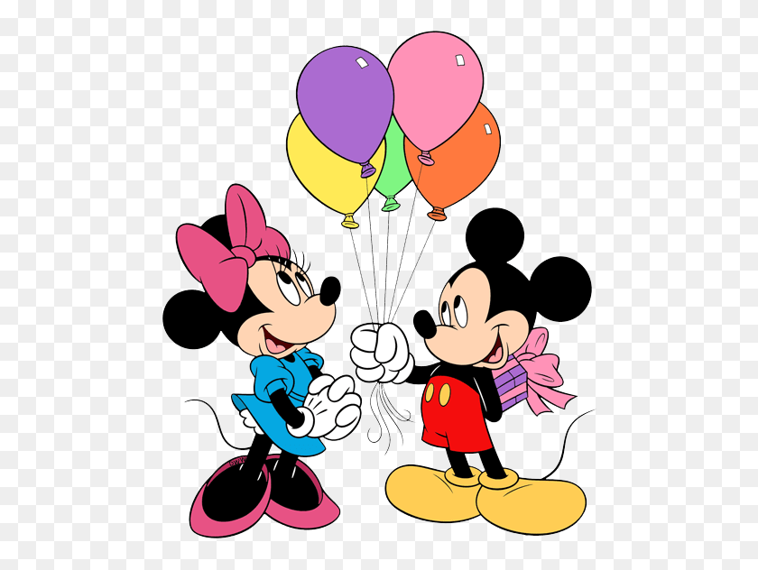 484x572 Mickey Mouse And Minnie Mouse Clipart - Up Balloons Clipart