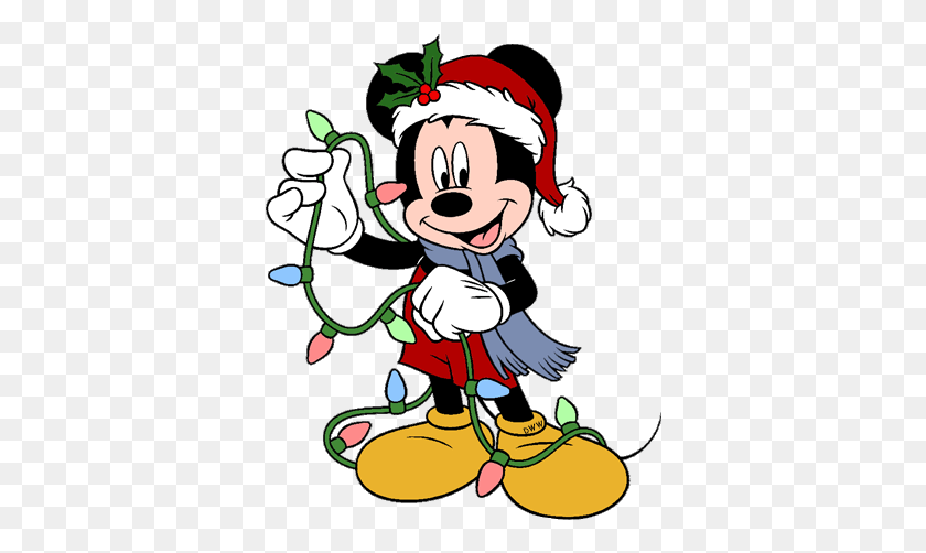 360x442 Clipart De Navidad De Mickey Mouse - Clipart De Navidad De Mickey Mouse