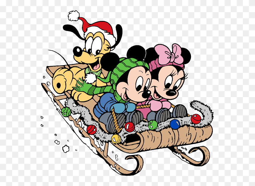 575x553 Imágenes Prediseñadas De Navidad De Mickey Mouse Imágenes Prediseñadas De Disney En Abundancia - Imágenes Prediseñadas De Trineo