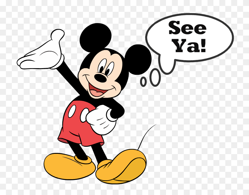 758x598 Mickey Mouse Clip Art Clipart - Goodbye Clipart Free