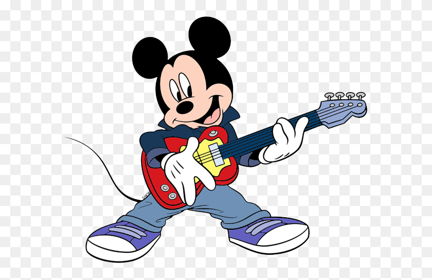 594x484 Imágenes Prediseñadas De Mickey Mouse, Imágenes Prediseñadas De Disney En Abundancia - Tocando La Guitarra Clipart