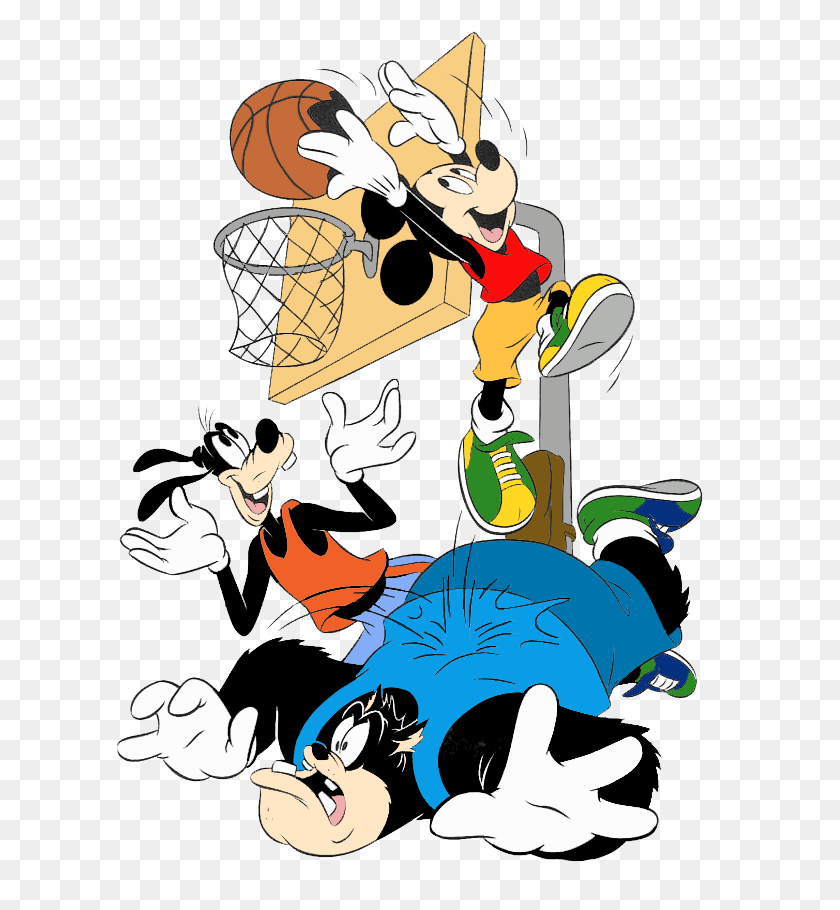 607x850 Mickey Mouse Clipart De Baloncesto - Mickey Mouse Clipart En Blanco Y Negro