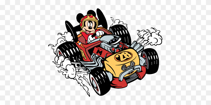 461x358 Mickey Mouse Clipart Race Car - Imágenes Prediseñadas De Neumático De Carreras