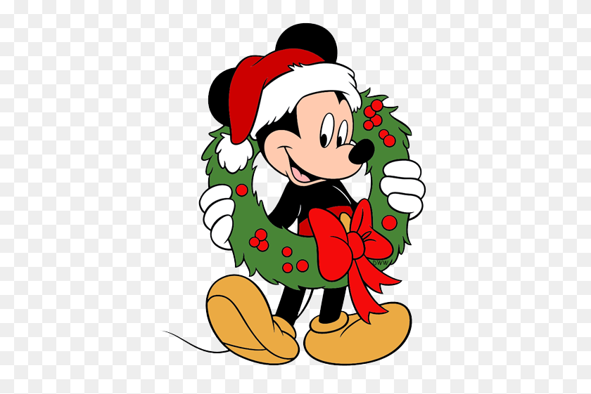 391x501 Mickey Mouse Clipart Wreath - Mickey Mouse Clipart Free