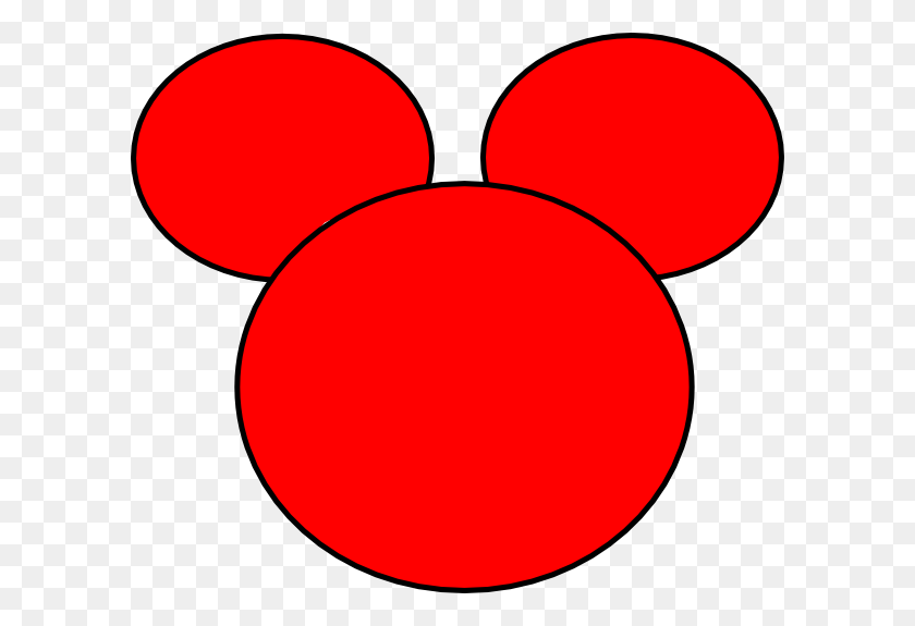 600x515 Contorno De Las Orejas De Mickey Mouse - Mickey Mouse Clubhouse Clipart