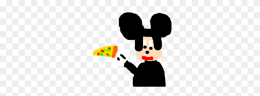 300x250 Mickey Mouse Comiendo Imágenes Transparentes - Comiendo Pizza Clipart