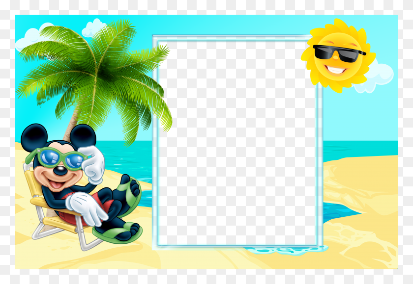5000x3333 Mickey Mouse Minnie Mouse Picture Frames Clip Art - Family Vacation Clipart
