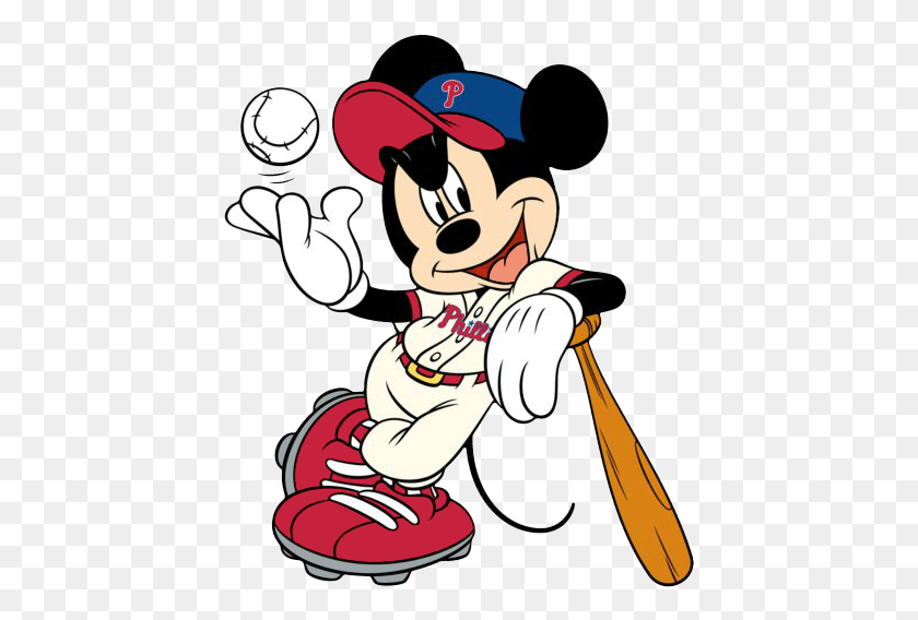 431x508 Mickey Mouse Phillies Baseball - Dodgers PNG