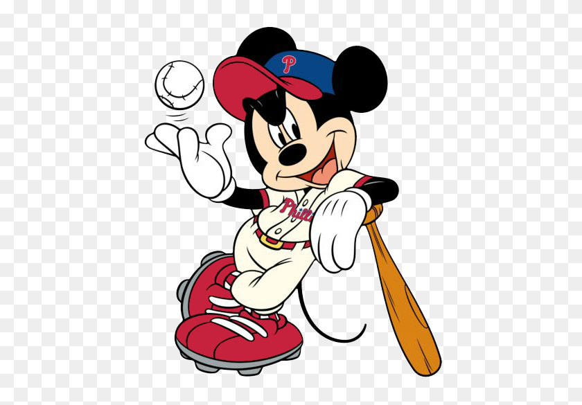 453x525 Mickey Mouse Phillies Baseball Baseball Dodgers - New York Giants Clipart