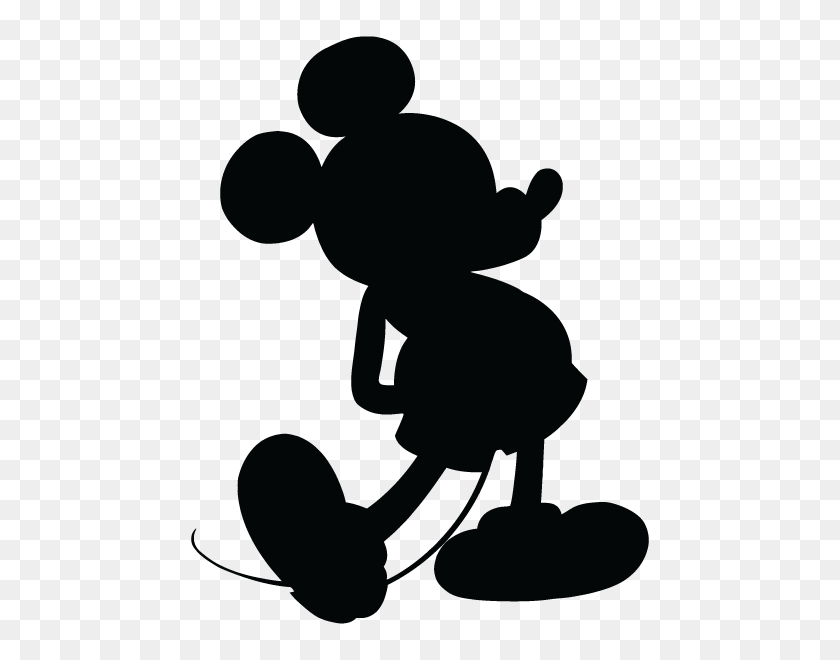 600x600 Mickey Silhouette For Fondant Template Cakesperations - Mickey Mouse Silhouette PNG