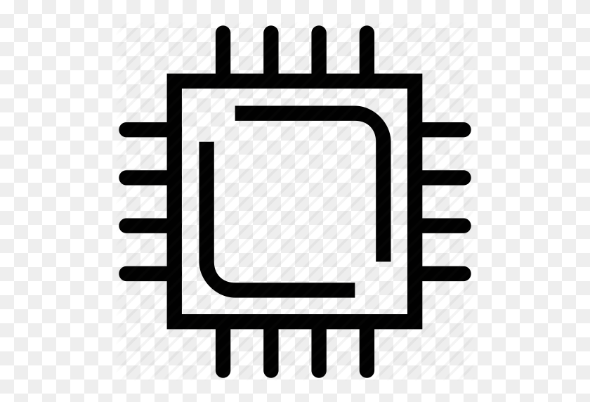 512x512 Microchip, Procesador, Chip De Procesador, Icono De La Cpu Del Procesador - Microchip Png