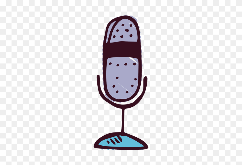 512x512 Microphone Doodle Icon - Old Microphone PNG