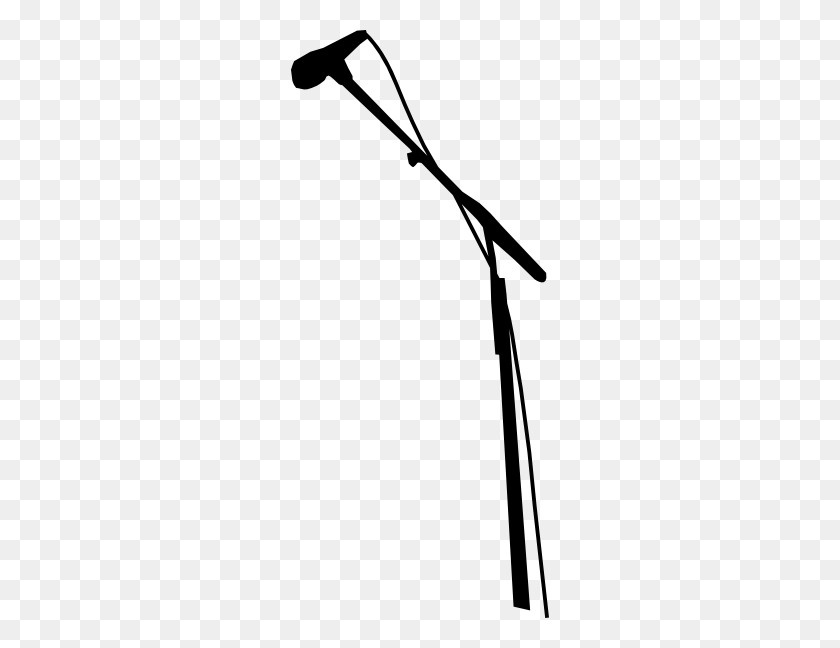 258x588 Microphone In Black - Microphone Clipart Black And White