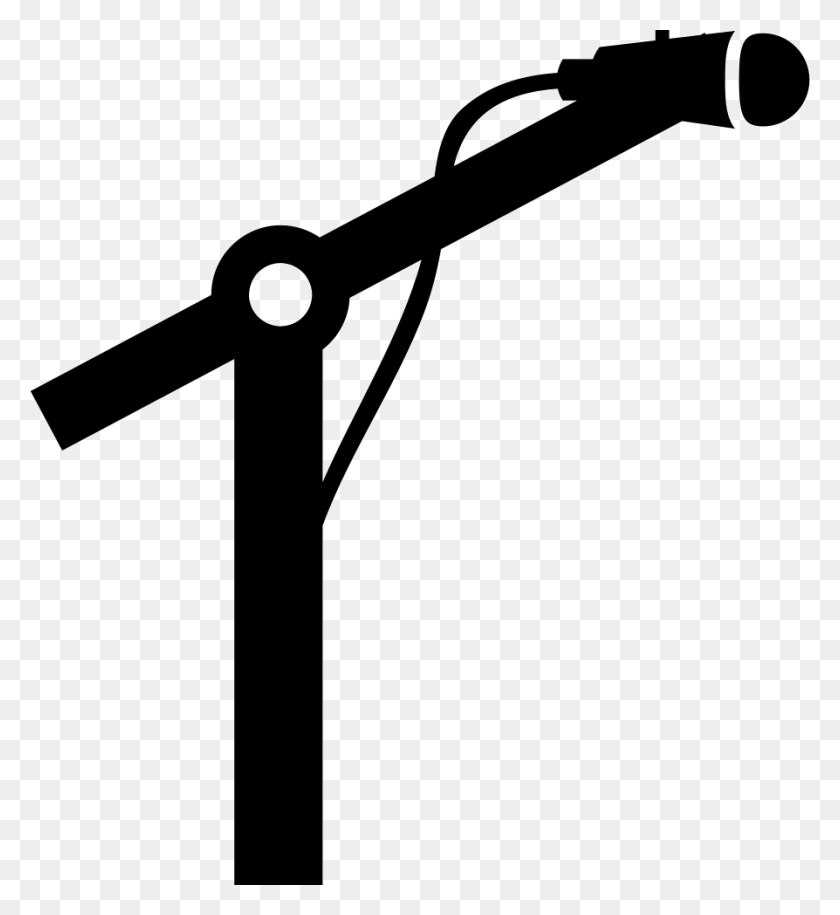 894x980 Microphone On A Mic Stand Png Icon Free Download - Mic Stand PNG