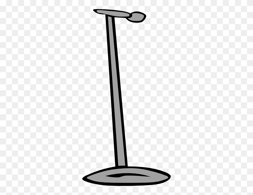 294x588 Microphone Stand Clip Art Free Vector - Microphone Clipart PNG