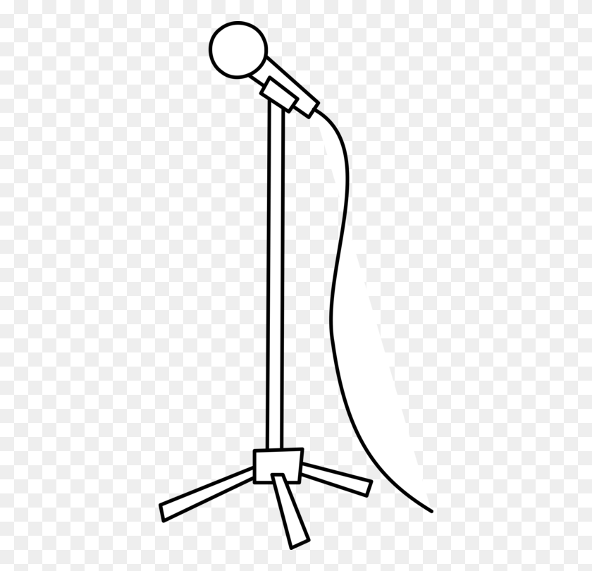 390x750 Microphone Stands Drawing Line Art Computer Icons - Music Stand Clipart