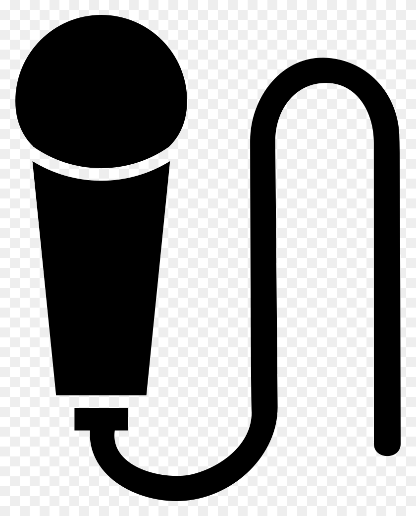 778x980 Microphone Voice Audio Tool With Cord Png Icon Free Download - Cord PNG