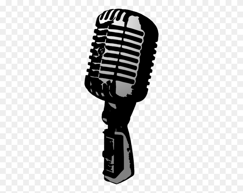 256x606 Microphones Cliparts - Microphone Stand Clipart
