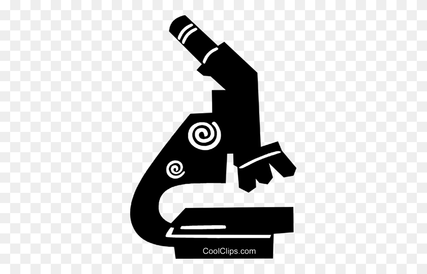 327x480 Microscope Royalty Free Vector Clip Art Illustration - Microscope Clipart Black And White