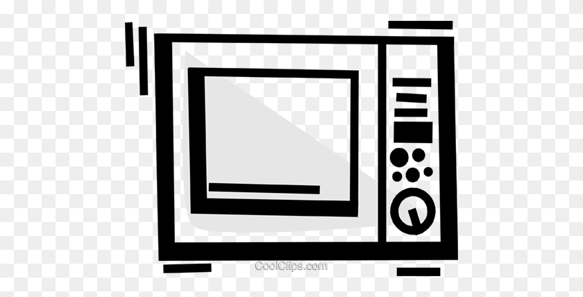 480x368 Microwave Oven Royalty Free Vector Clip Art Illustration - Oven Clipart Black And White