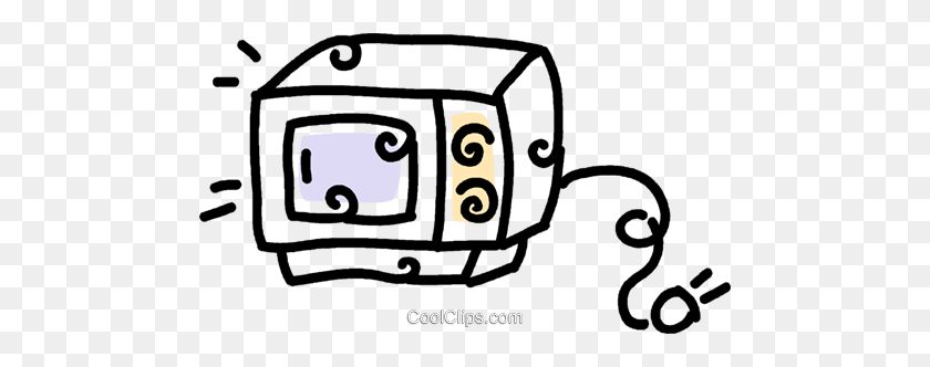 480x272 Microwave Oven Royalty Free Vector Clip Art Illustration - Oven Clipart Black And White