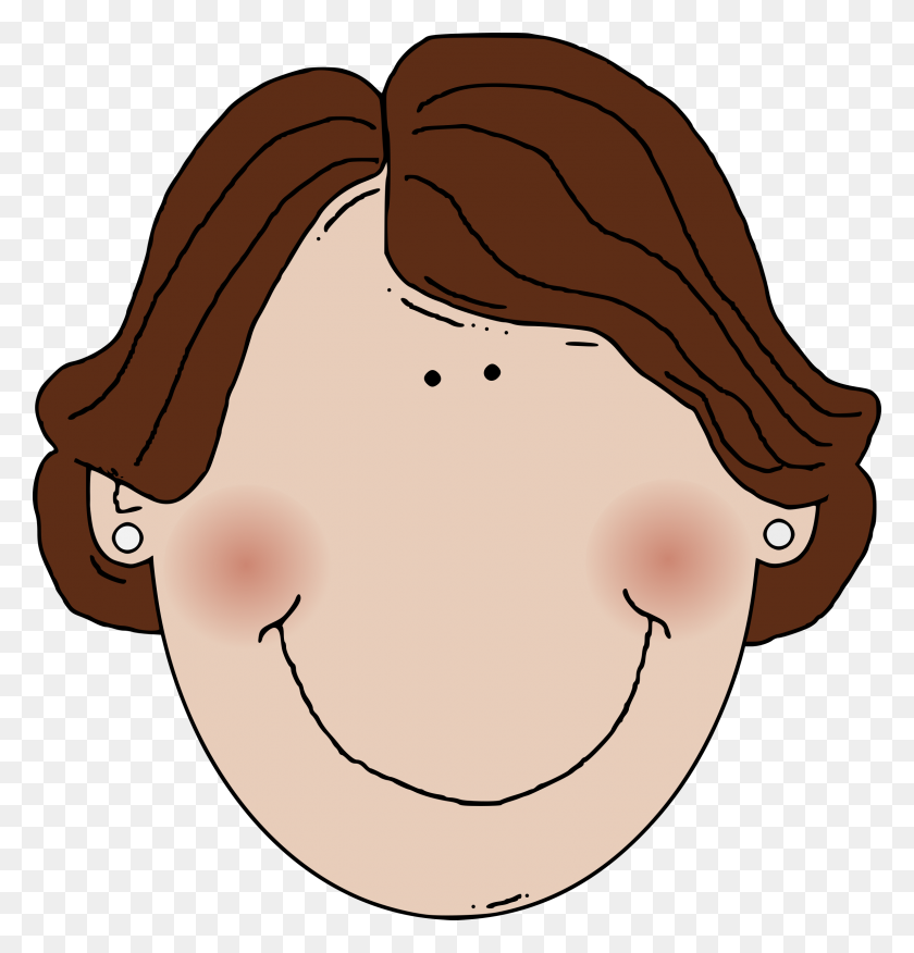 2293x2400 Middle Aged Woman Brown Hair Icons Png - Cartoon Hair PNG