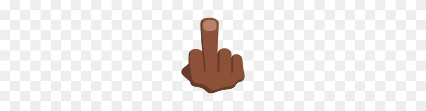160x160 Middle Finger Dark Skin Tone Emoji On Emojione - Finger Emoji PNG