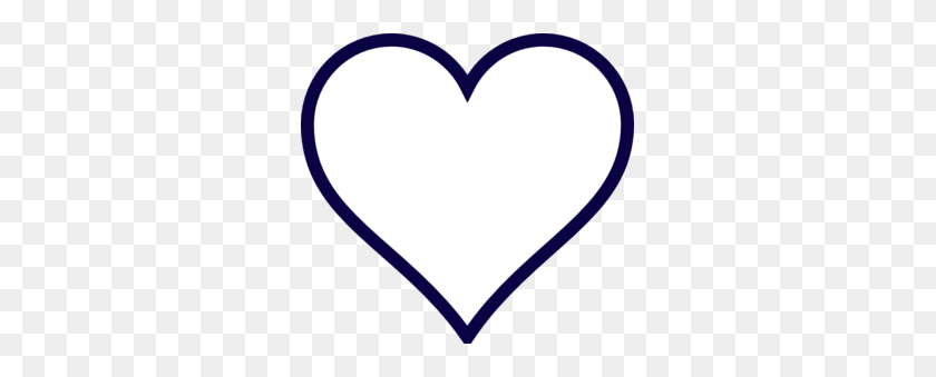 299x279 Midnight Blue Outline Heart Clip Art - Heart Outline Clipart