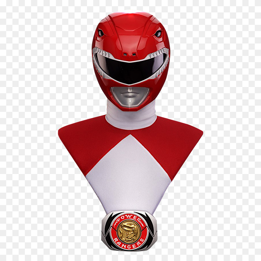 480x780 Mighty Morphin Power Rangers Red Ranger Life Size Bust - Power Rangers Logo PNG