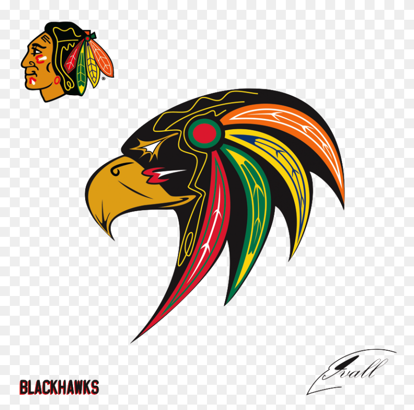 813x804 Mike Ival Blackhawks Logo - Chicago Blackhawks Logo PNG