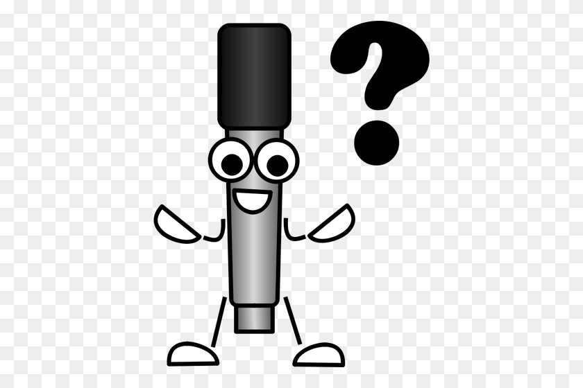 398x500 Mike The Mic Asking A Question Vector Clip Art - Mic Clipart