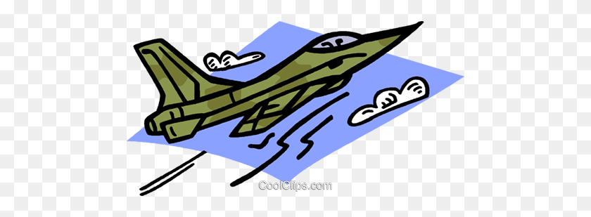 480x249 Avión De Combate Militar Royalty Free Vector Clipart Illustration - Free Military Clipart