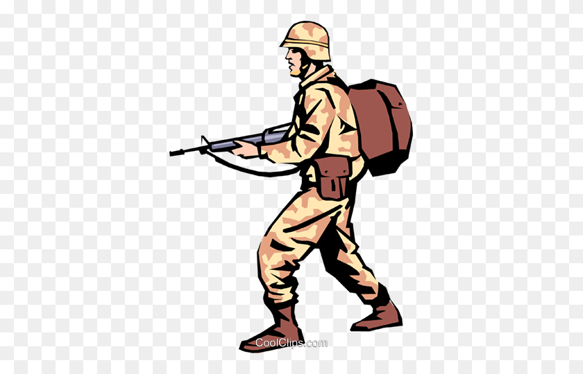 351x480 Military Man Royalty Free Vector Clip Art Illustration - Army Man Clipart