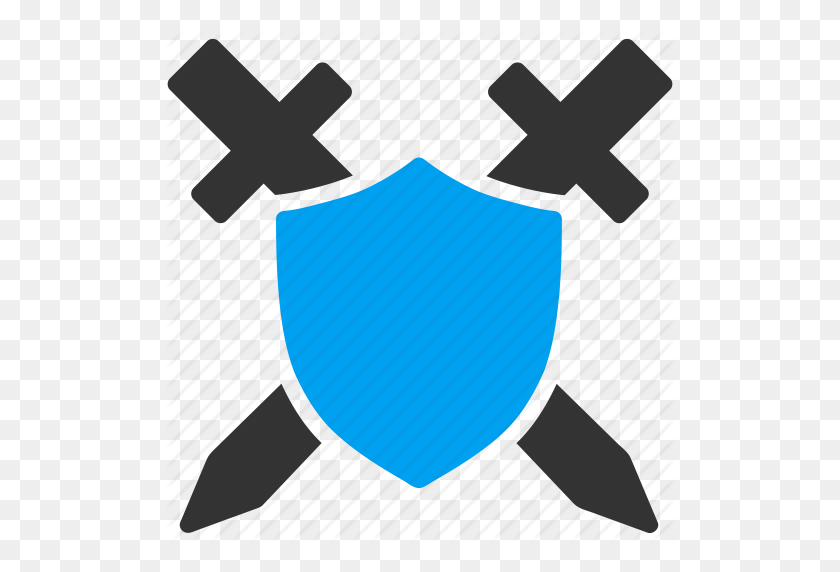 512x512 Military, Password, Safe, Safety, Security, Shield, Sword Icon - Sword And Shield PNG