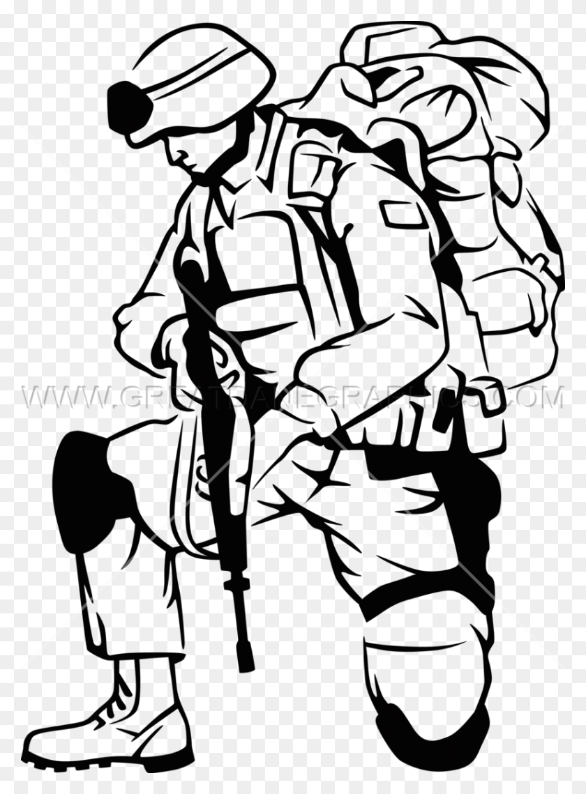 825x1142 Military Recon Production Ready Artwork For T Shirt Printing - Army Clipart Black And White