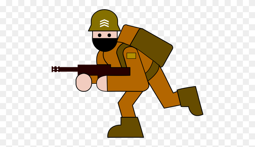 500x425 Military Soldier - Military Helmet Clipart